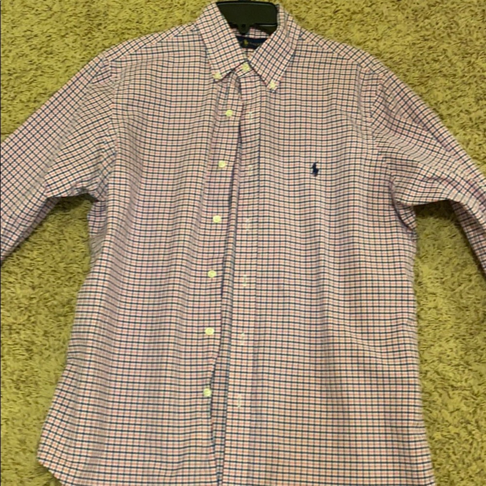 Polo long sleeve button up size medium